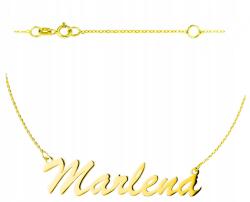 ZŁOCISTO Arany Nyaklánc Marlena Névvel 585 Arany Személyre Szabott Ajándék (DLA DZIEWCZYNY NARZECZONEJ)