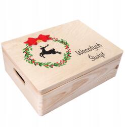 Creative Deco Karácsonyi doboz egyedi kívánságokkal, ajándék karácsonyra, 40x30 cm (JANCDSD140CUSTOMCHRISTMASDEERFBM)