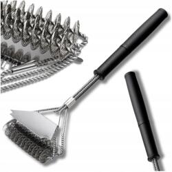  Drótkefe grillrácshoz, hőálló rozsdamentes acél, 2 az 1-ben (Szczotka druciana do rusztu grilla ze stali)