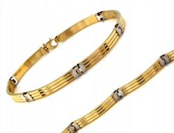 Lovrin Arany férfi karkötő sárga-fehér 585 14k 7.45g Méret 21 (62097972)