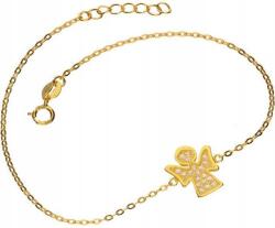 Lovrin Ezüstözött, aranyozott 925-ös karkötő angyalkás cirkónia kövekkel, divatos mintával (Lovrin 52598)