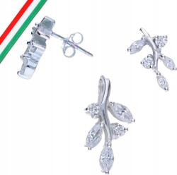 Lovrin Ezüst ékszerszett 925, cirkónia köves levél mintával, különleges, divatos ajándéknak (Lovrin)