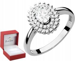 ZŁOCISTO Fehér Arany Gyűrű Laboratóriumban Előállított Gyémántokkal 585 Modern Ajándék (DLA DZIEWCZYNY NARZECZONEJ) - allegro - 305 775 Ft