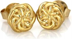 Lovrin Arany áttört mintás 585-ös karika fülbevaló virágokkal, stekkeres, becsavarós, elegáns, nőknek