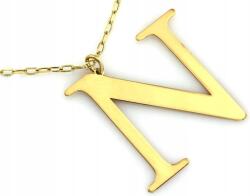 Lovrin Aranyozott ezüst nyaklánc 925 nagy N betűvel, mutatós ajándék, 50 cm