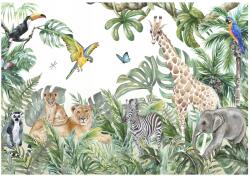 Wallarena Fotótapéta Gyerekeknek Erdő Állatok Dzsungel Szaffari Gyerektapéta 400x280 (FOTOTAPETA DLA DZIECI ZWIERZĘTA 14522VXV8)