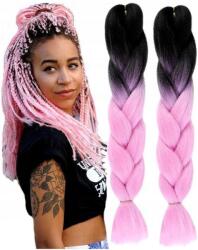 EdiBazzar Ombre szintetikus, egyenes haj dreadlockshoz, színes, felcsatolható fonatok, 60 cm (W9)