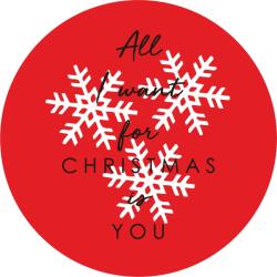 Allbag Piros Karácsonyi Matricák All I Want For Christmas Is You, 10 darabos készlet (NAKLEJKA040)