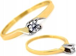 Lovrin Arany gyűrű 585 finom elegáns kétszínű eljegyzésre 12-es méret
