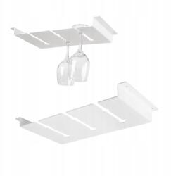  Borospohár tartó, fehér 6 pohár tartó, tökéletes ajándék (Biały wieszak na 6 kieliszków do wina)