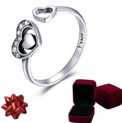  925-ös ezüst gyűrű Szívek Cirkónia Kövekkel Ajándékdoboz