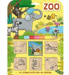 Jiri Models 5+1 darabos ZOO-s bélyegzőkészlet viaszceruzával