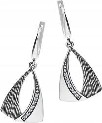 Lovrin Ezüst fülbevaló 925 Háromszög Cirkónia Kövekkel 4, 70g ajándékba nőknek (Lovrin 58031)