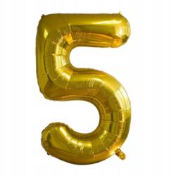  Fólia Lufi 5-ös Szám Születésnap Évforduló Arany 80 cm