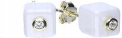 Lovrin Ezüstözött arany fülbevaló 925 fehér kocka 2, 5g női divatos ezüst stekker (Lovrin 48504)