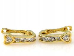 Lovrin Arany fülbevaló 585 14kt szív cirkónia kövekkel, csillogó, kislányoknak, 1g (Lovrin)