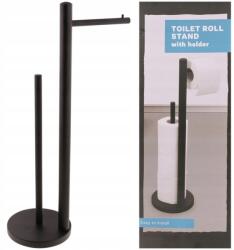 Style Home Fém Wc papír tartó állvány és adagoló, fürdőszobai kiegészítő, 51 cm, fekete (STYLE03003747/21)