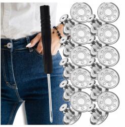 Gombok 10 db-os készlet fém gomb kerek nadrággombok 17 mm ezüst (5905884088678)