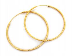 Lovrin 925-ös sterling ezüst, aranyozott, nagy karika fülbevaló, 59 mm, 4 g, női, ajándék