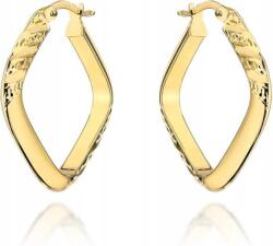 Lovrin Arany fülbevaló 585 női, négyzet alakú, gyémántcsiszolással díszített, ajándékba (Lovrin)