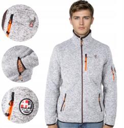 aulp Szürke, melírozott, kötött, cipzáras polár pulóver Navoy Aulp 4 zsebbel XL-es méret (NAVOY M/GREY/XL)