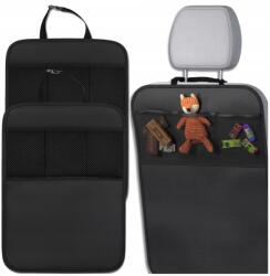  Üléshuzat védő hátlapra, fekete, autós, hálós zsebbel, 2 darab (Ochraniacz na oparcie fotela samochodowego)