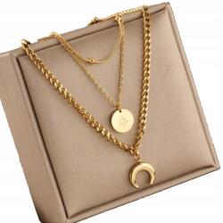  Arany Női Nyaklánc, Aranyozott, 316L Sebészeti Acélból, 18K, Boho Celeb (5905884036709)