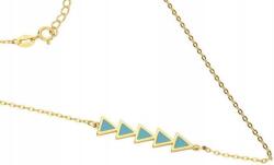 Lovrin Ezüstözött, aranyozott 925-ös nyaklánc háromszögekkel, zománccal, 2, 53 medállal, divatos minta (Lovrin 51667)