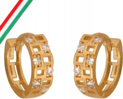 Lovrin Arany fülbevaló 585 karika díszes cirkóniákkal, ízléses ajándéknak