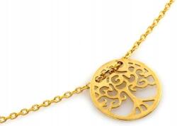Lovrin Női arany nyaklánc 585-ös, áttört szerencsefa medállal, kövek nélkül, r45