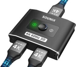 SOUNIX 4K 60Hz HDMI Switch, HDR, 2 bemenet/1 kimenet, alumínium (SOUNIX)
