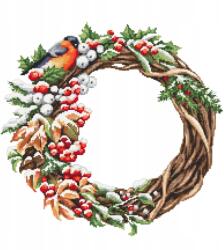 Coricamo Keresztszemes hímzés Hímző szett Téli koszorú Karácsonyi minta (Z 10519)