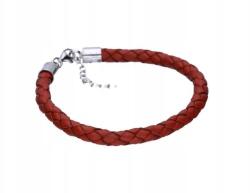 Lovrin Ezüst 925 karkötő piros szíjjal, divatos, elegáns minta, 21 cm (Lovrin 63696)