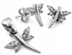 Lovrin 925-ös női ezüst ékszerszett: fülbevaló és nyaklánc szitakötő medállal szitakötős ajándék (Lovrin)