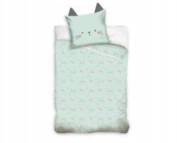 Carbotex Pamut ágynemű szett fülekkel Cicás, 140/200+70/80, NL201077 (NL201077-P)