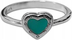 Lovrin Ezüst 925 gyűrű zöld szívecskével, 15-ös méret, stílusos ajándék hölgyeknek (Lovrin 66747)