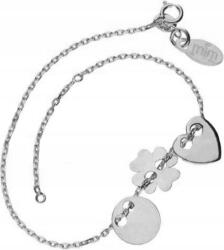 Lovrin Ezüst karkötő 925 lóhere és szív 2, 15g divatos kör alakú charmokkal (Lovrin 53817)