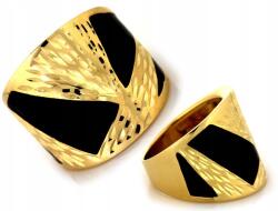 Lovrin Arany széles gyűrű 585 14kt fekete zománccal díszítve 5.65g ajándékba (Lovrin)