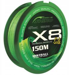 MISTRALL Shiro Silk X8 fonott zsinór 0, 28mm 150m zöld (ZM-3500028)