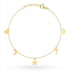 Lovrin Arany karkötő 585-ös finomságú, charmokkal, 1.05g, állítható 17+2cm, divatos minta (58717962)