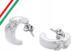 Lovrin Ezüst fülbevaló 925 kerámia félkörökkel, elegáns, különleges bedugós kivitel (Lovrin)