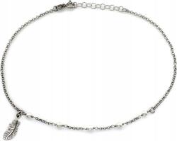 Lovrin 925-ös ezüst női bokalánc függő tollal és gyöngyökkel r27 (Lovrin)