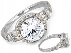 Lovrin Elegáns ezüst gyűrű 925 fehér cirkónia markíza r17 ajándék 3.21g