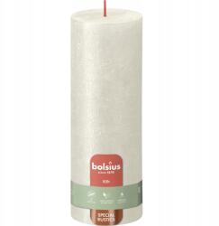 Bolsius Rusztikus, tönk alakú díszgyertya, Rustic Shimmer kollekció, krém/ivory színű, Bolsius, 19 cm (8717847151094)