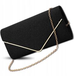 EdiBazzar Fekete, fényes alkalmi borítéktáska clutch esküvőre, partira kicsi méret (Torebka Wizytowa Błyszcząca Mini Czarna)