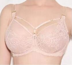 Lanny Mode Valentina bézs színű, merevítő nélküli, csipkés melltartó pántokkal, 80E méret