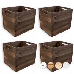 Creative Deco 4 db barna fa láda doboz, illik a Kallax polcrendszerbe (X0020IETAP)