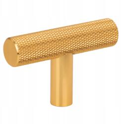 B&B Bútorfogantyú bordázott recézett fém arany szekrénygomb (G109 ZL)