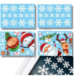  4 db-os ablakmatrica szett karácsonyi színes matricák díszek (Zestaw 4 arkuszy naklejek na okno szybę)