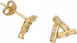 Lovrin 925-ös ezüst, aranyozott fülbevaló cirkónia kövekkel, 1, 45g, elegáns design, ajándéknak is kiváló (Lovrin 46384)